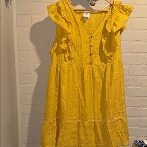 Knox rose dress yellow ruffled Sunlit cap sleeve 2x